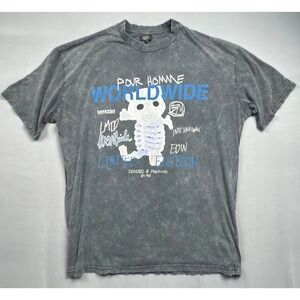 MAN Pour Homme Worldwide‎ Gray Oversized T Shirt Mens 2XL Short Sleeve
